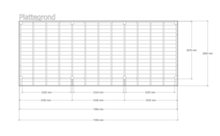 Douglas overkapping 302x735cm Verando, Pure